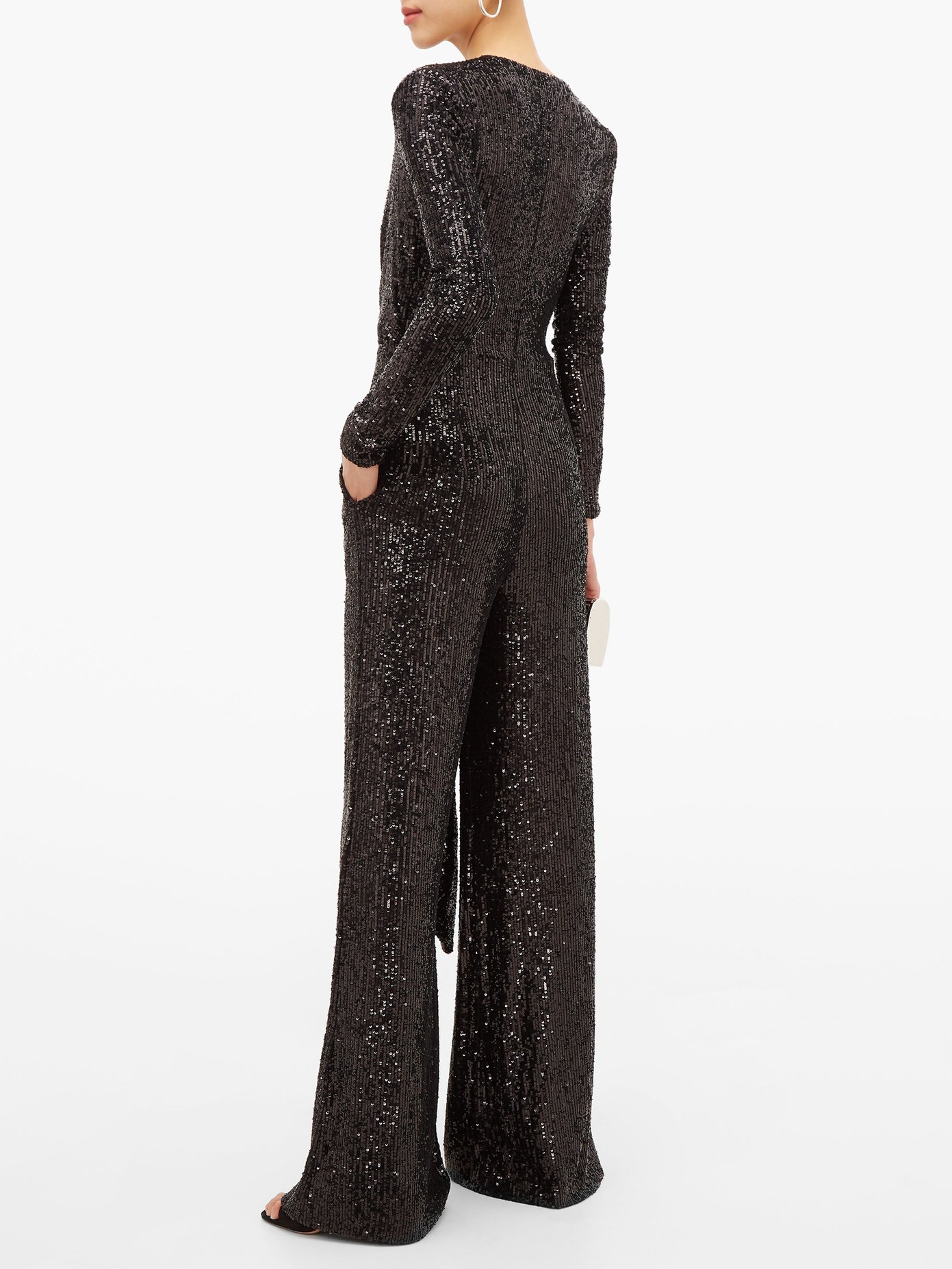 Dundas Long-sleeve Embroidered Jumpsuit In Black | ModeSens