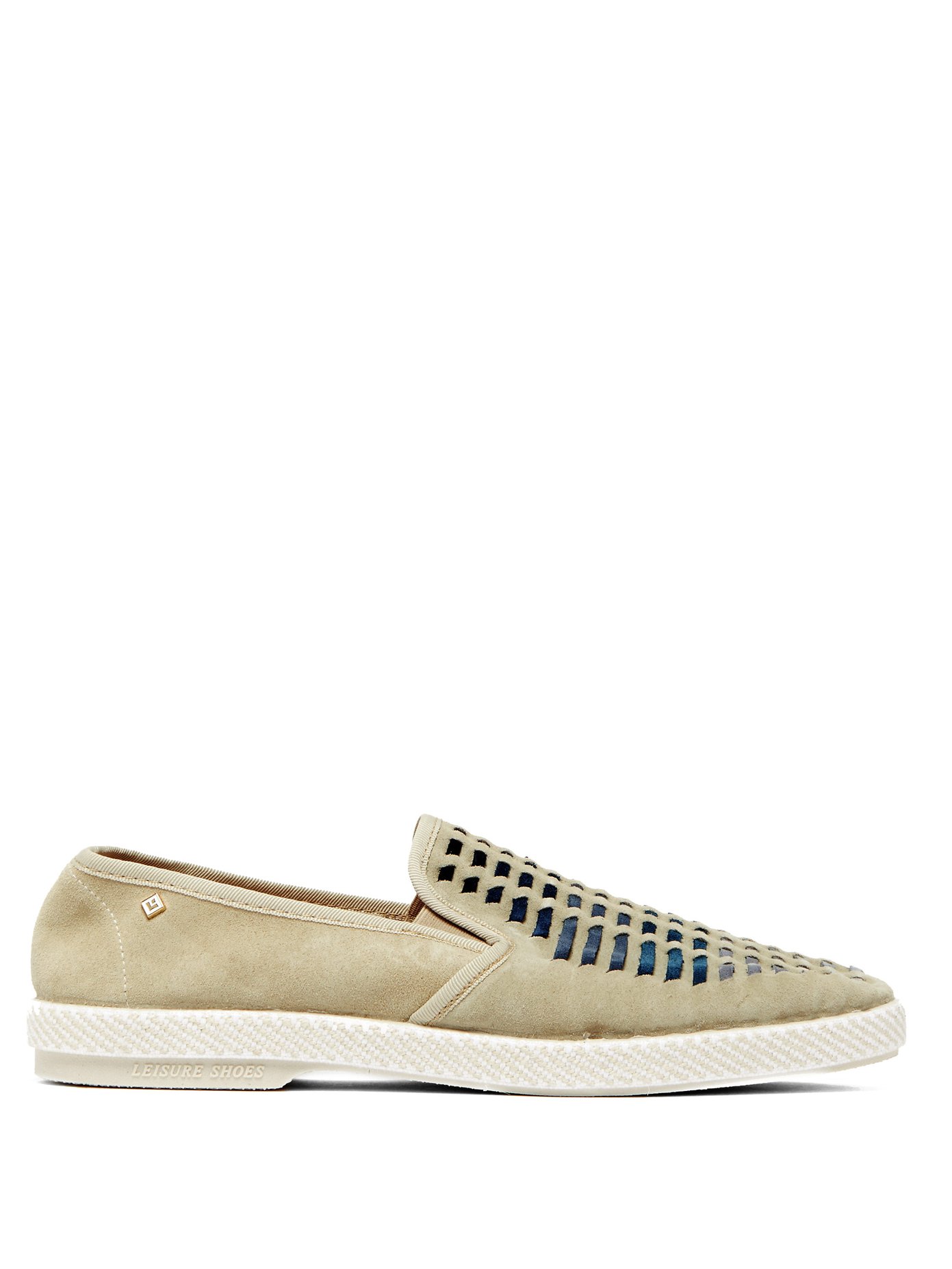 suede woven loafers