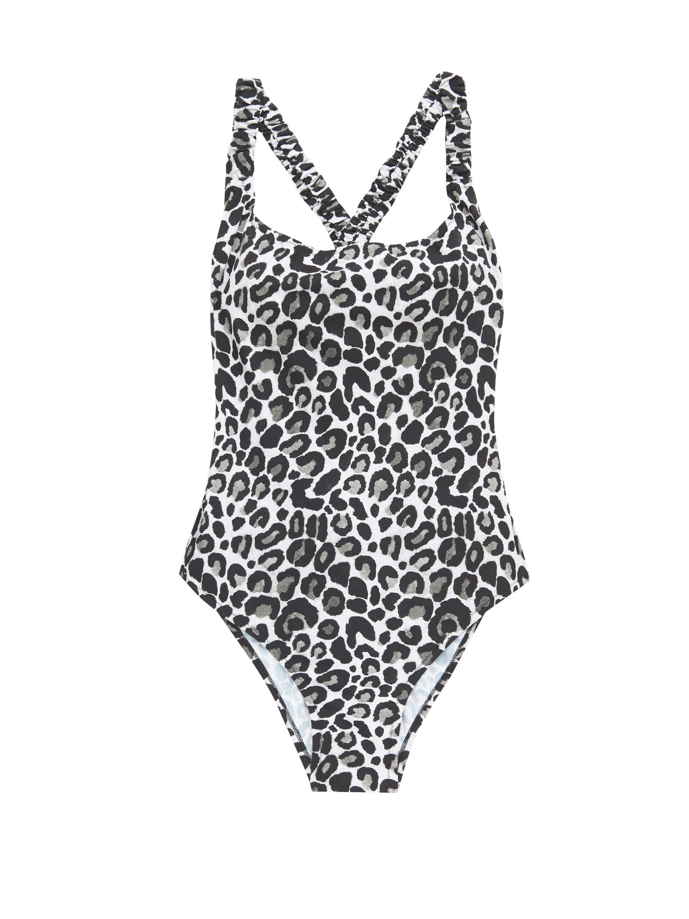 black and white leopard print swimsuit