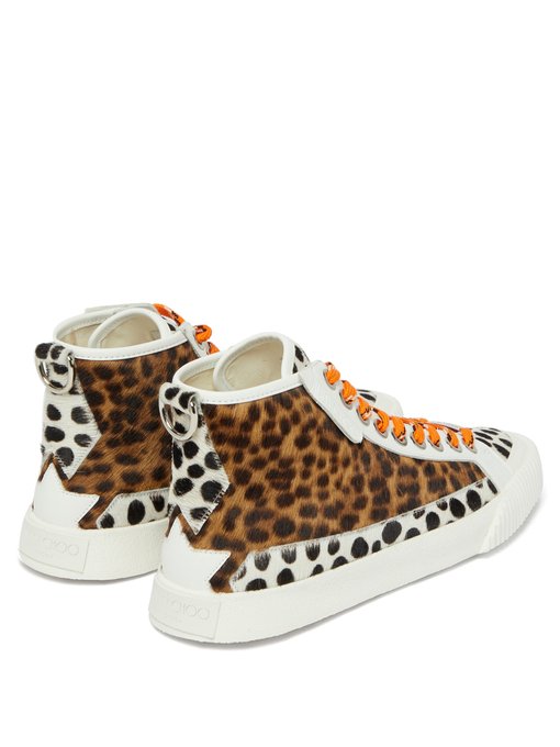 leopard print high top trainers