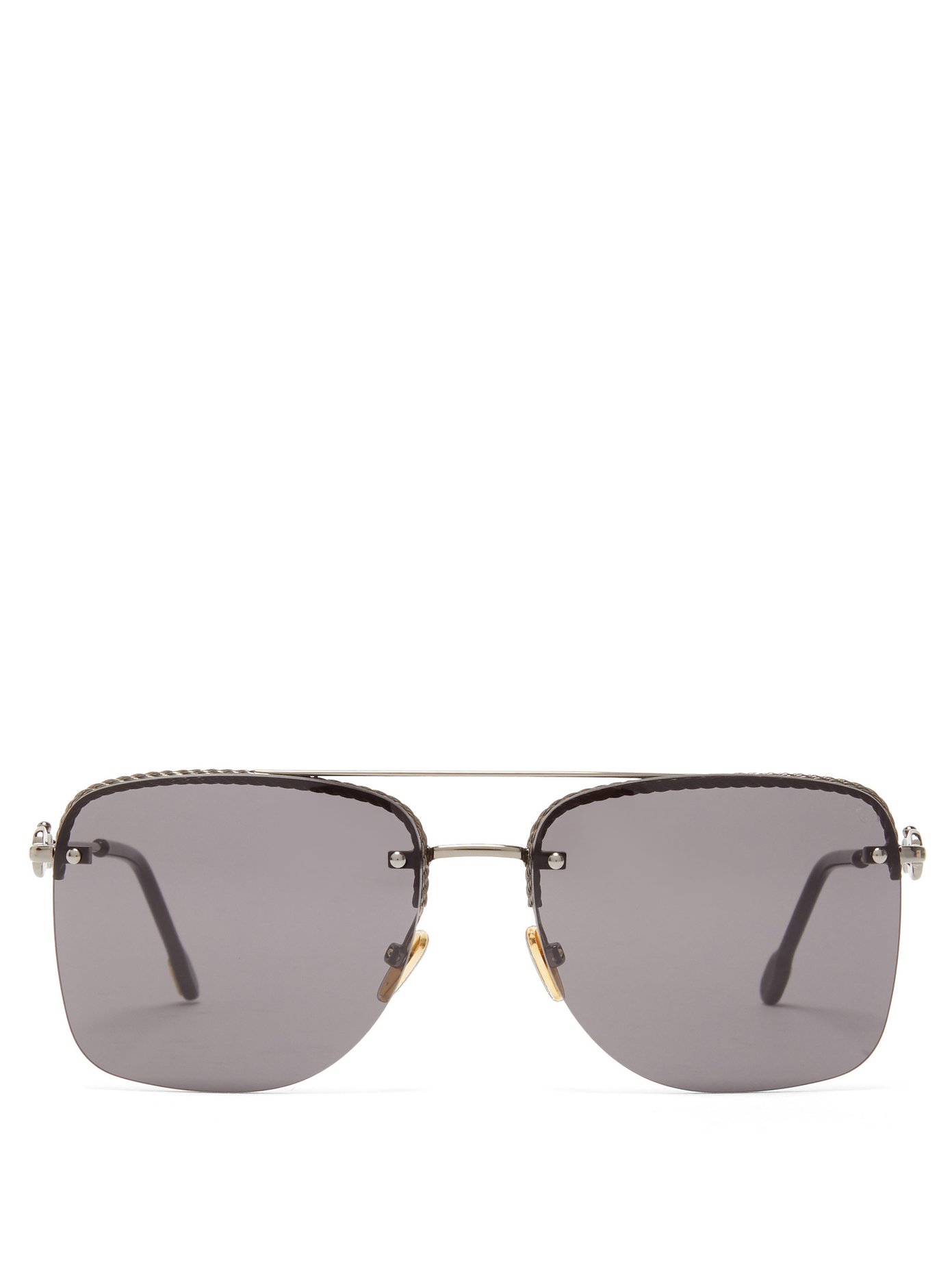 Fred Eyewear Force 10 Square Titanium Sunglasses In Grey | ModeSens