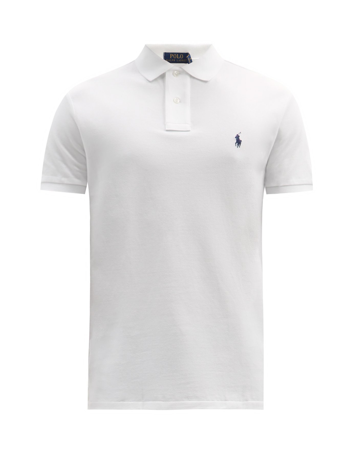 ralph lauren slim fit white polo shirt