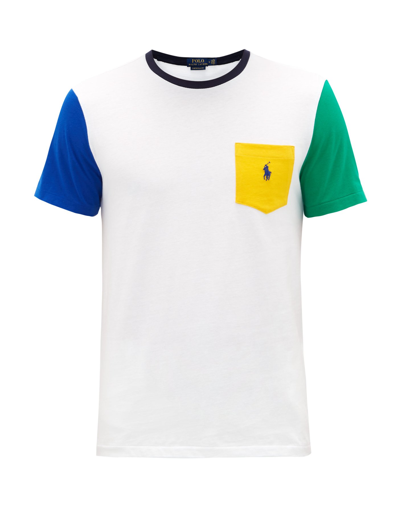 Colour-blocked cotton-jersey T-shirt 