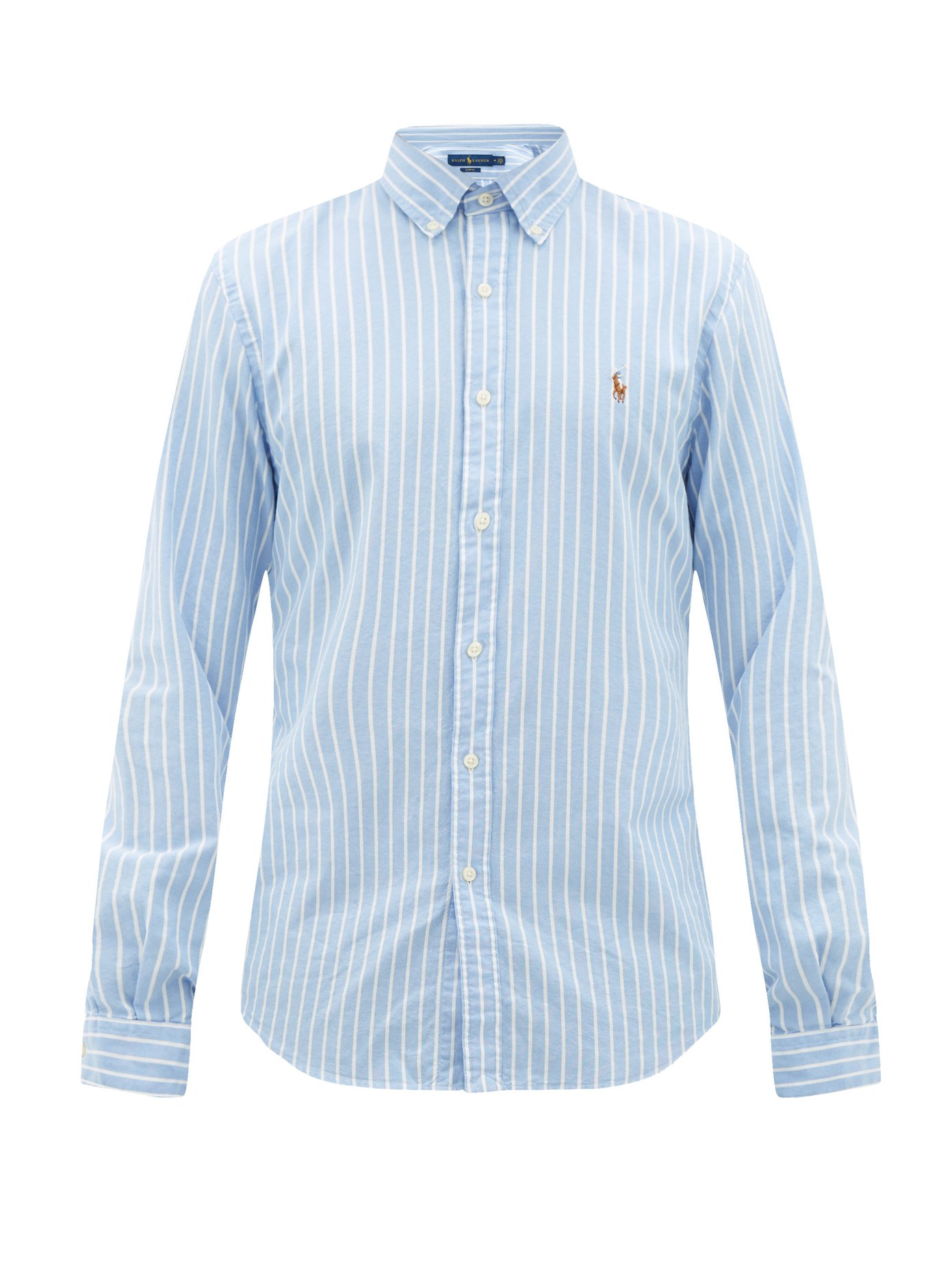 Slim-fit striped cotton Oxford shirt 