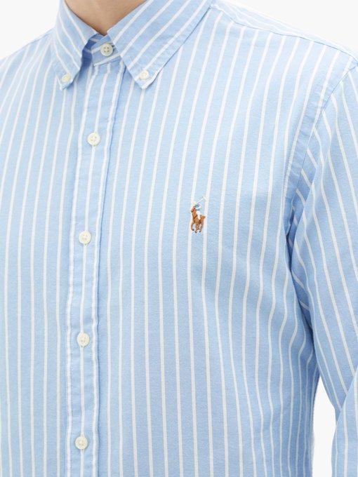 Slim-fit striped cotton Oxford shirt 