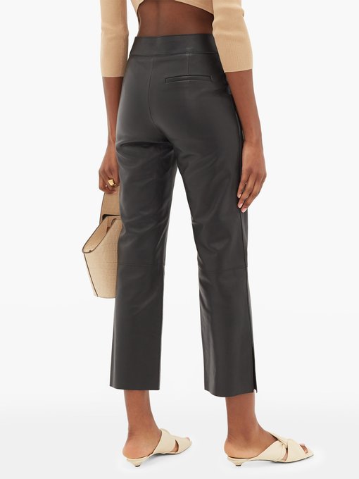 cropped leather trousers