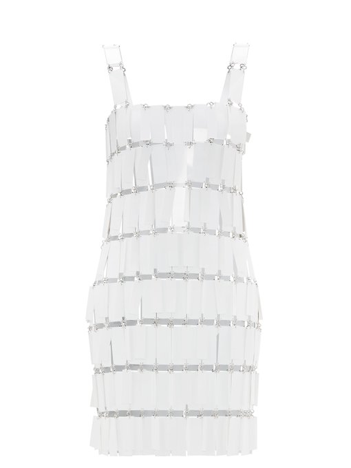 white paillette dress