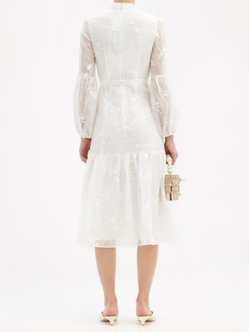 Sandra floral-embroidered lace midi dress | Erdem | MATCHESFASHION UK