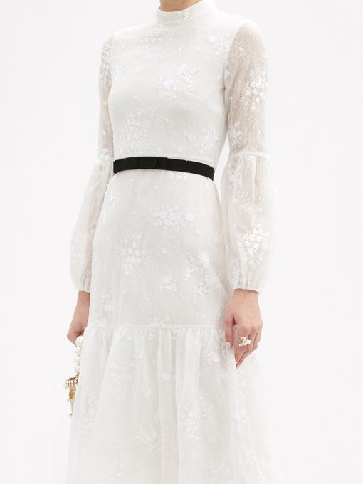 Sandra floral-embroidered lace midi dress | Erdem | MATCHESFASHION UK
