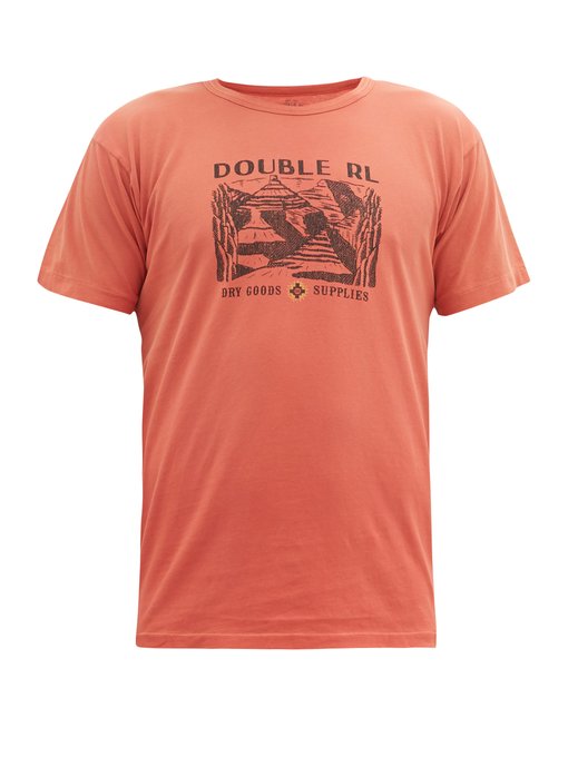 Double RL-logo print cotton T-shirt 