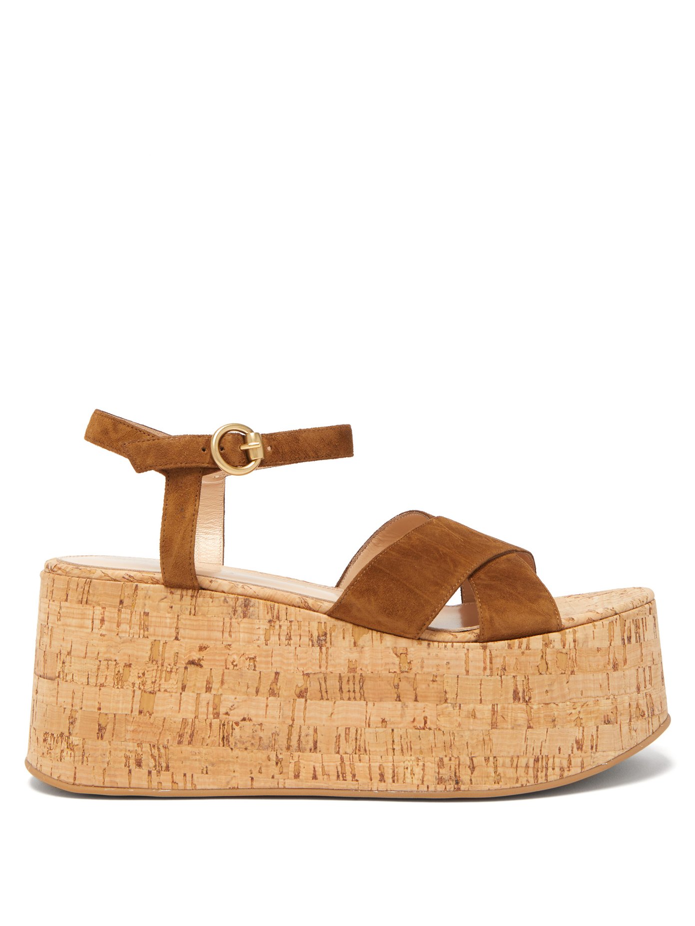 crossover wedge sandals