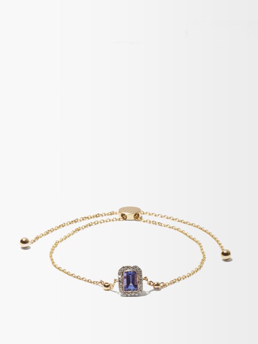 Anissa Kermiche December diamond, tanzanite & 14kt gold bracelet