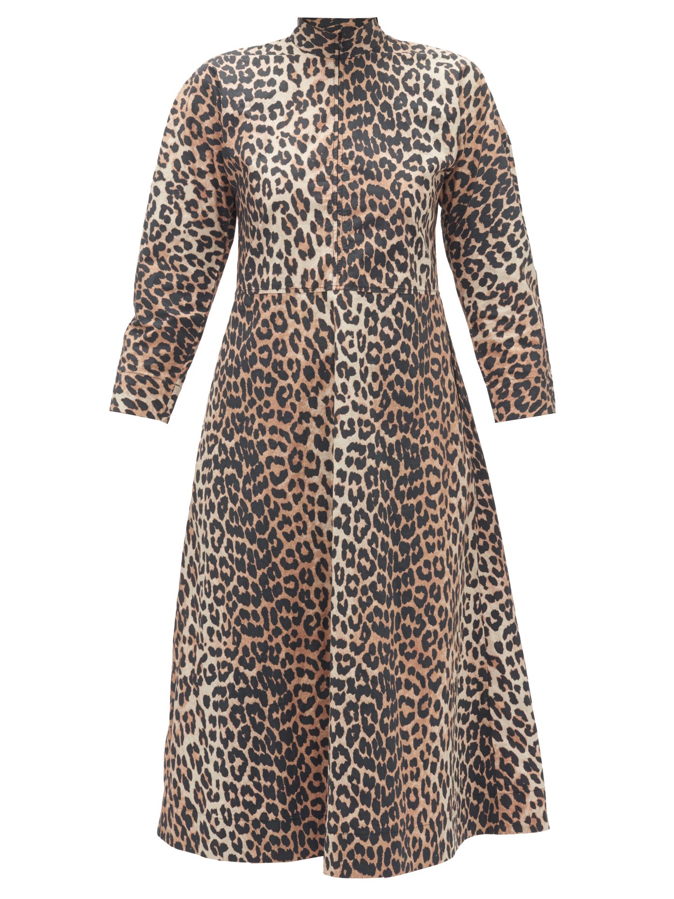 leopard print zip dress