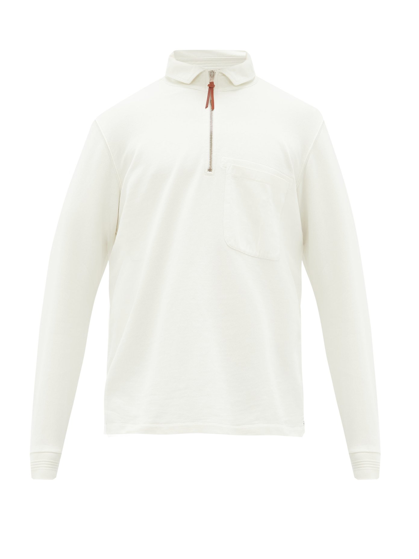 quarter zip cotton sweatshirt