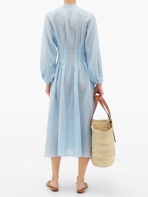 Valerie pintuck-waist ramie shirt dress | Three Graces London ...