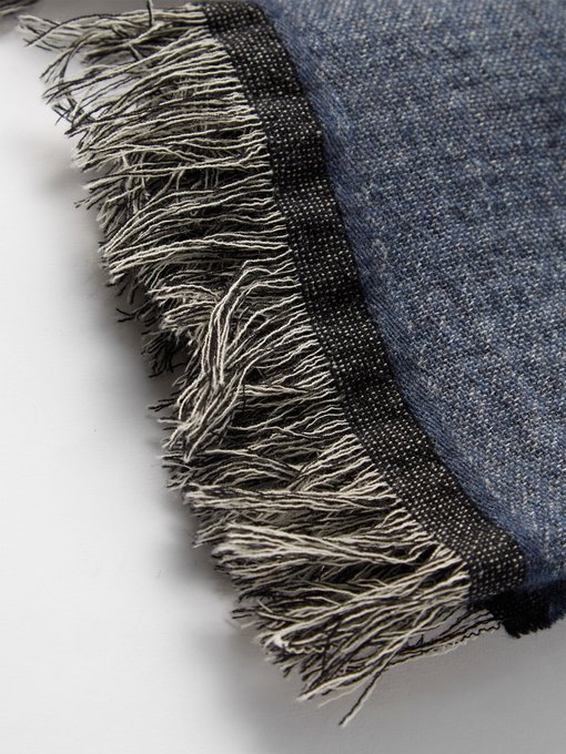 Fringed geometric-pattern wool scarf | Raey | MATCHESFASHION UK