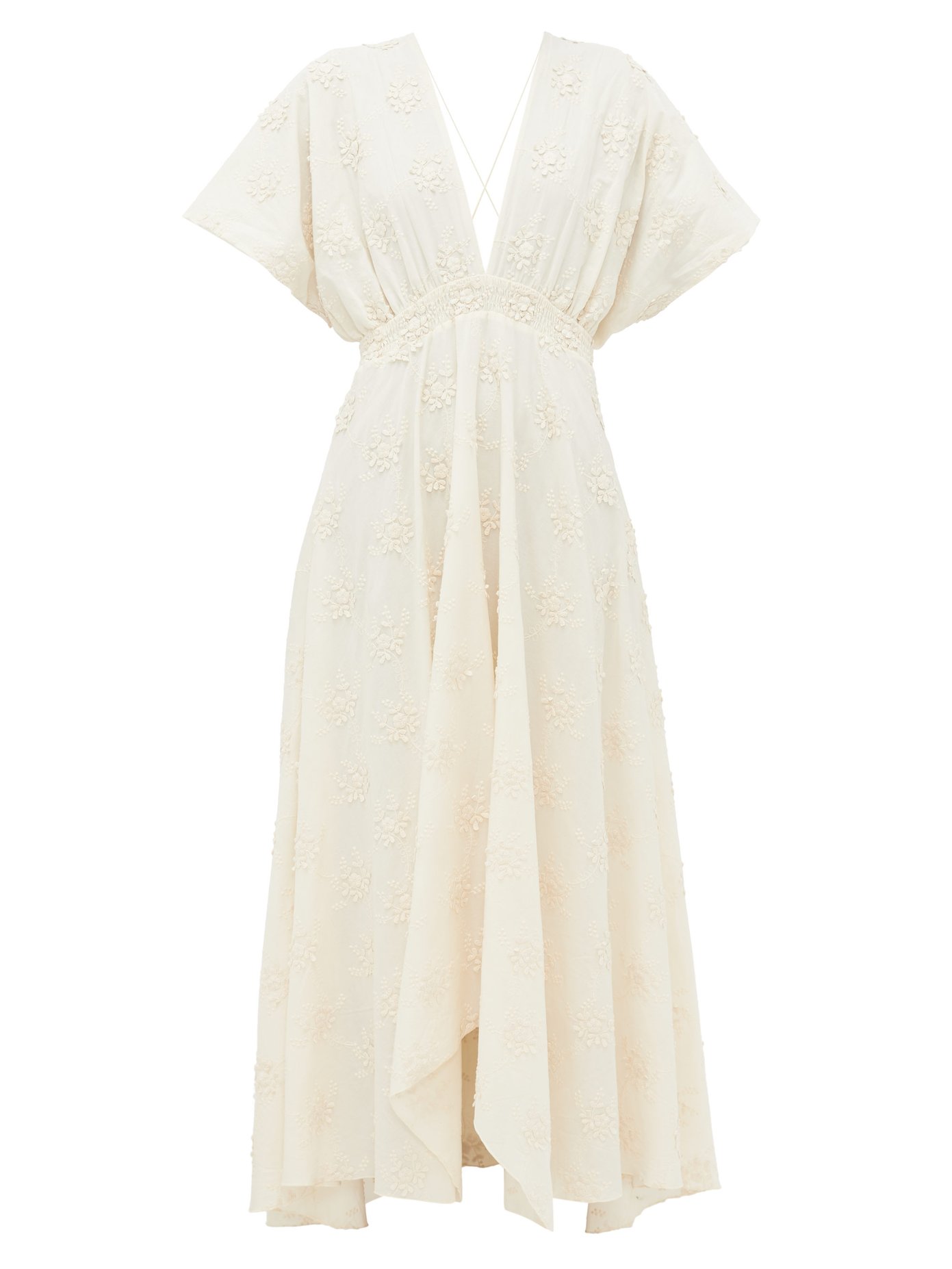 embroidered cotton maxi dress