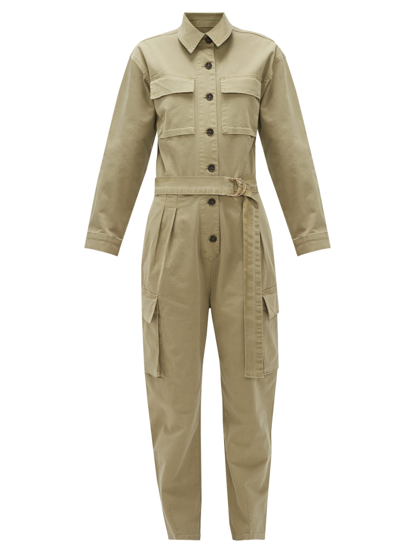 beige cargo jumpsuit