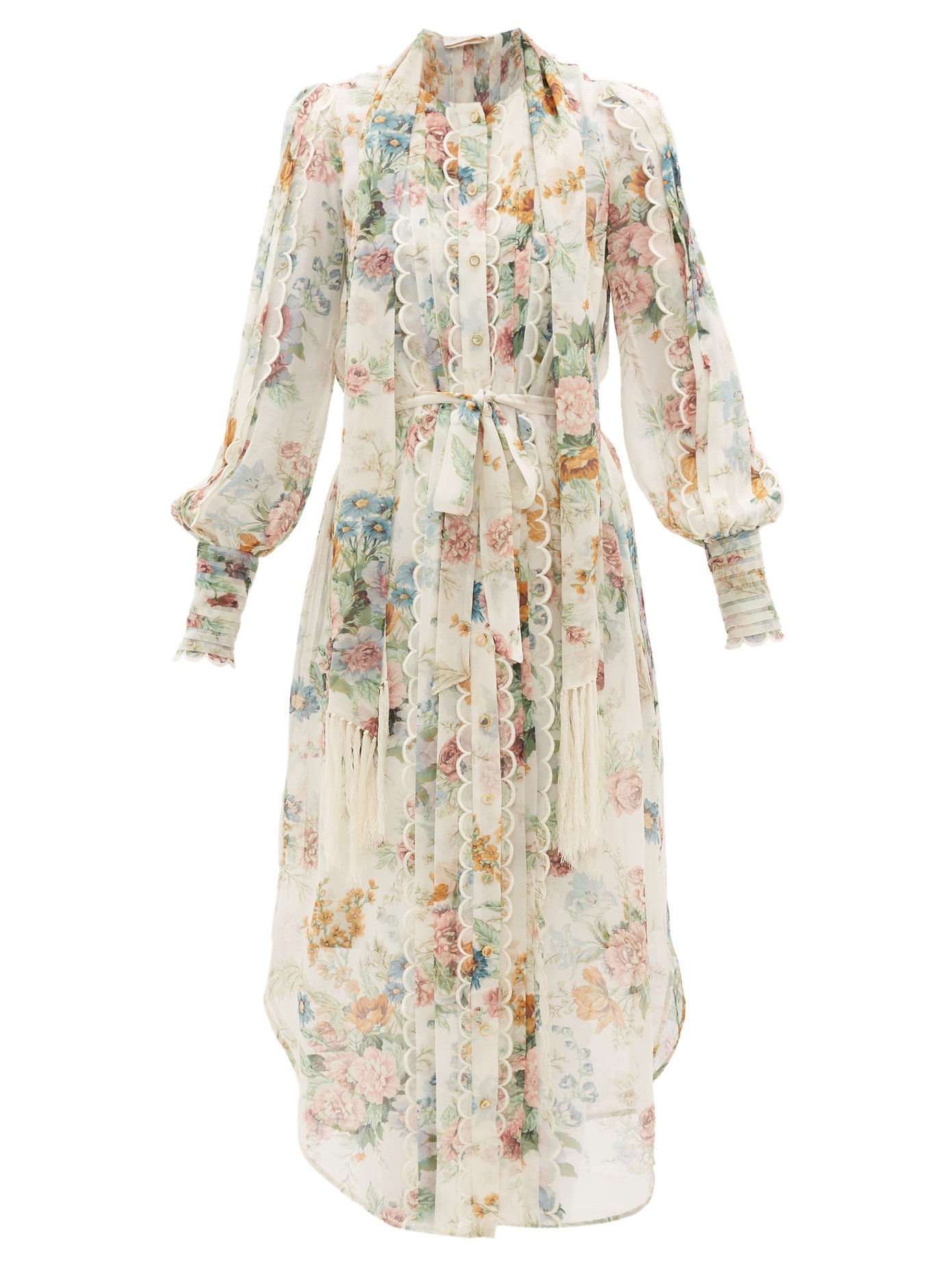 floral silk midi dress