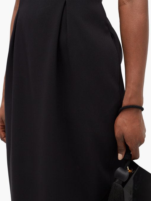 Square-neck pleated crepe midi dress | Versace | MATCHESFASHION US