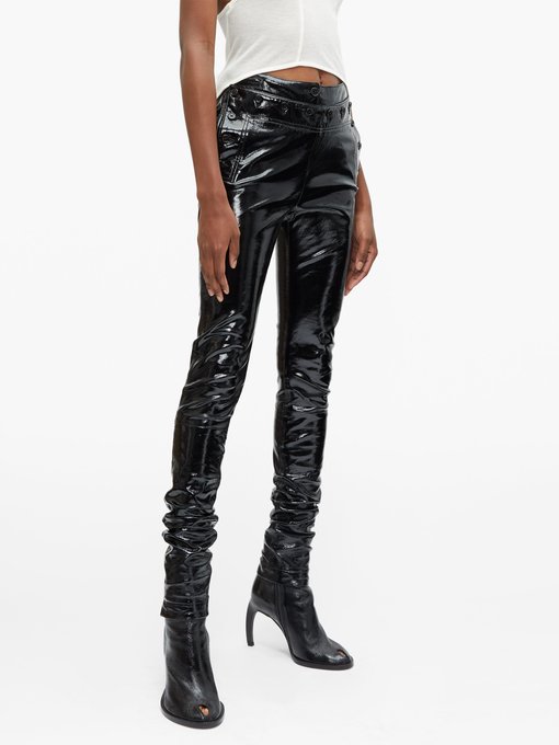 patent leather skinny jeans