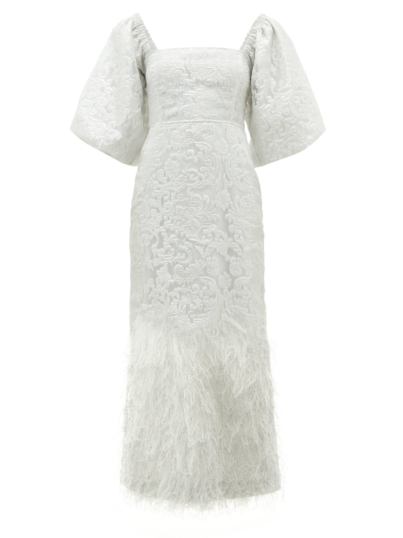 white ganni dress
