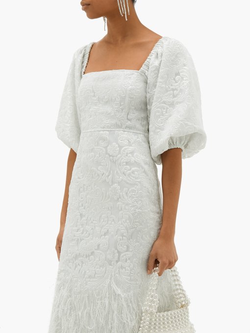 white ganni dress