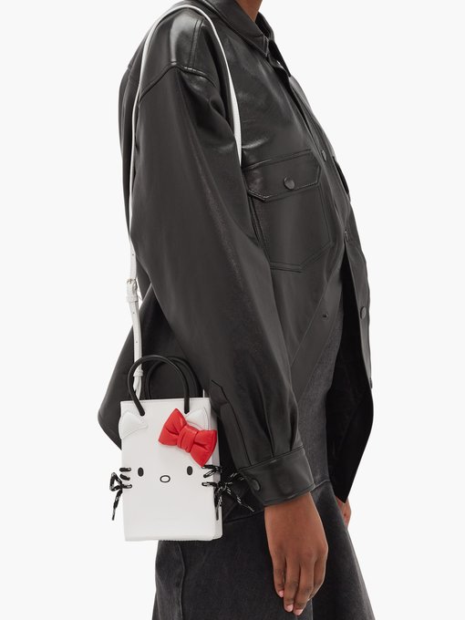 Balenciaga Hello Kitty Shopping Phone Holder leather bag