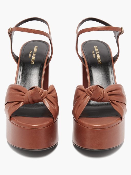 Bianca knotted leather platform sandals | Saint Laurent | MATCHESFASHION UK