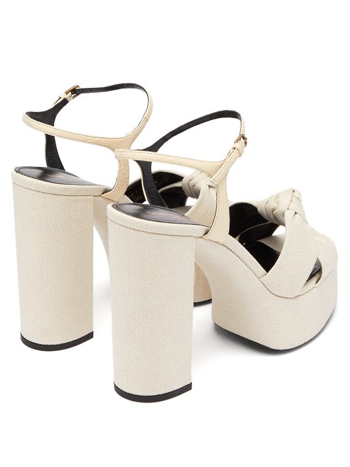 Bianca knotted linen platform sandals | Saint Laurent | MATCHESFASHION US