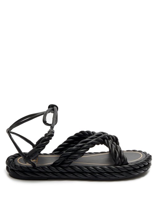 The Rope ankle-tie leather sandals | Valentino Garavani | MATCHESFASHION US