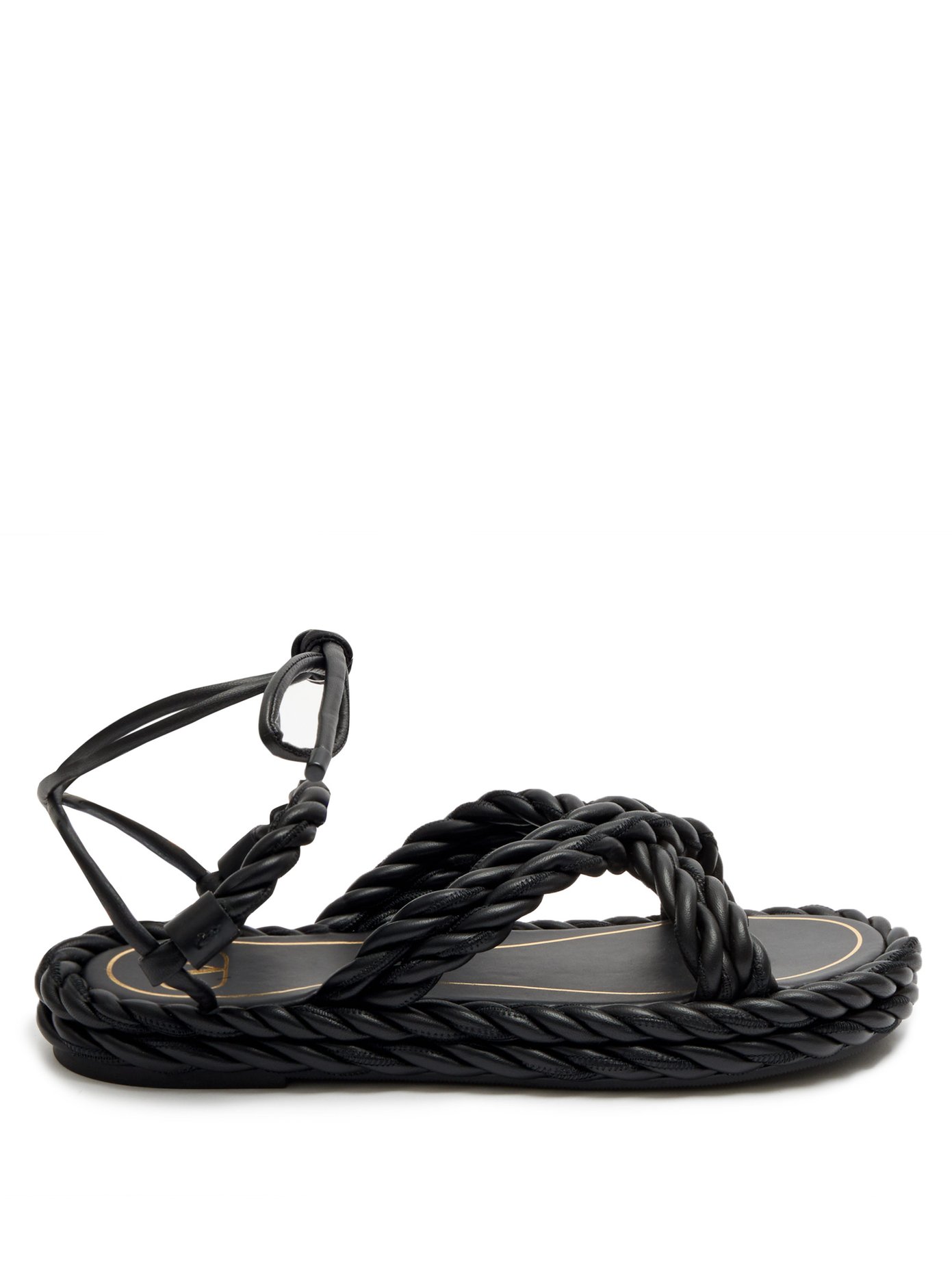 The Rope ankle-tie leather sandals 