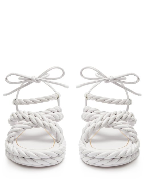 valentino white rope sandals