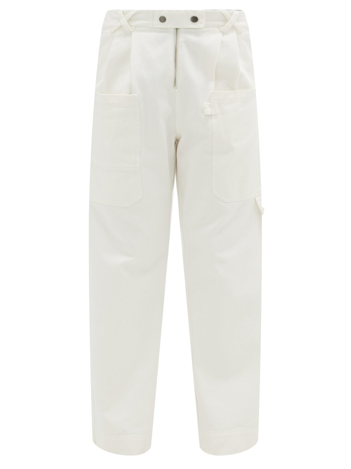 Mara high-rise cotton-twill trousers 