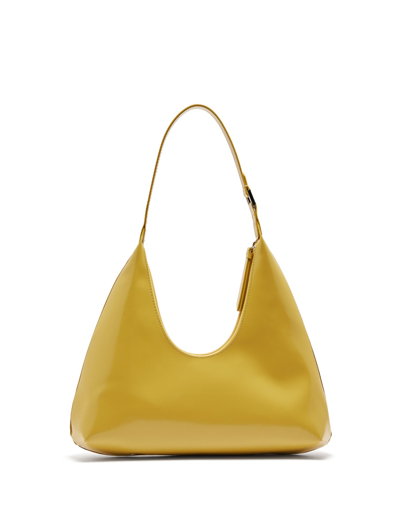 yellow leather shoulder bag