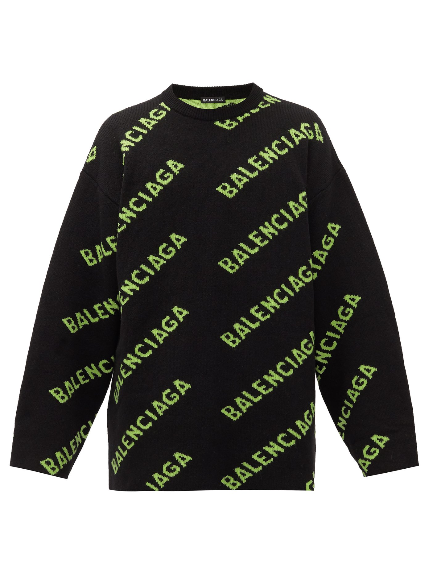 balenciaga logo sweater green