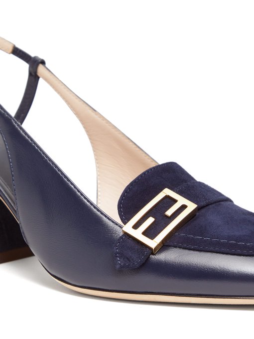 navy sling back pumps