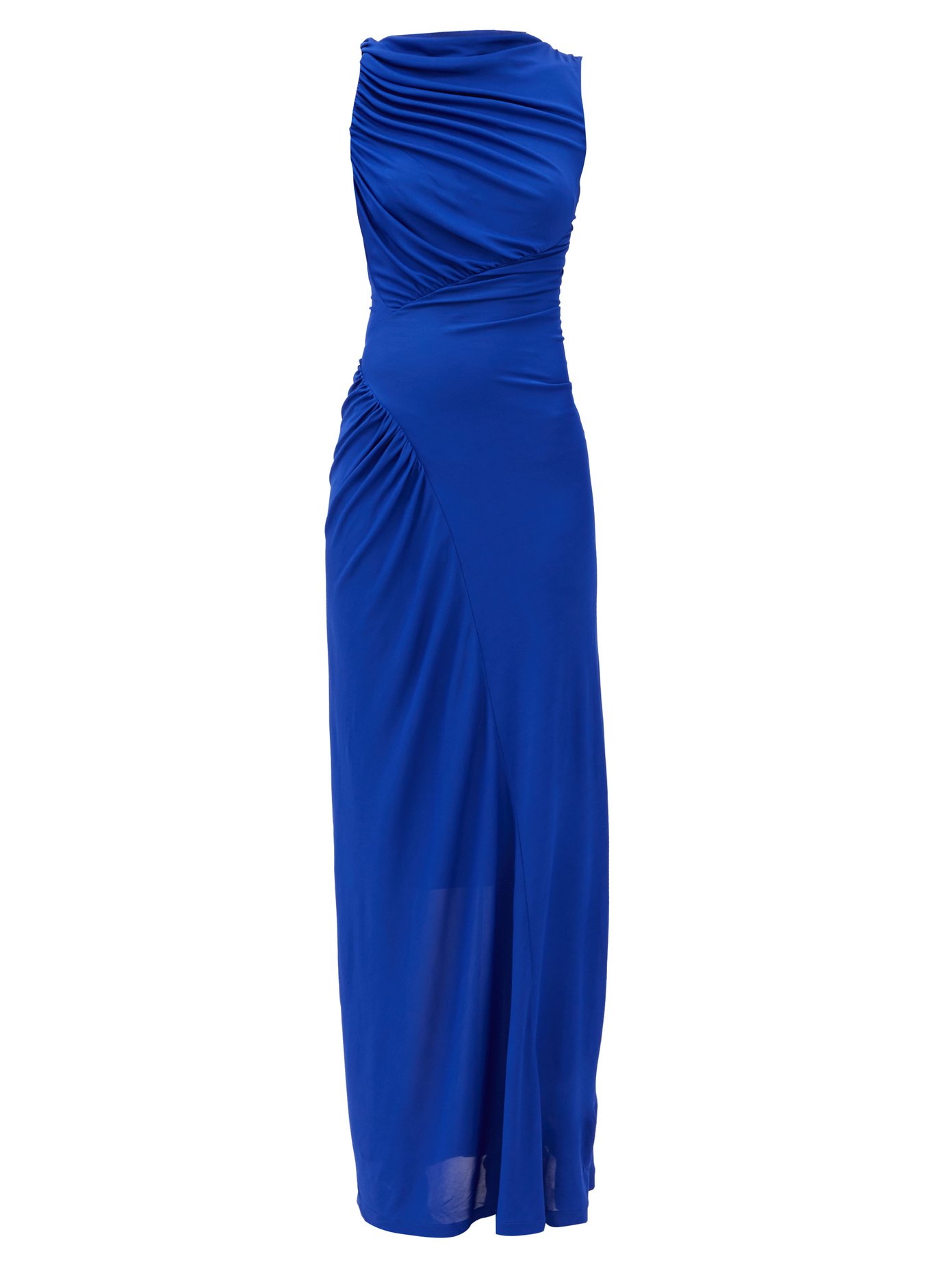 blue jersey maxi dress