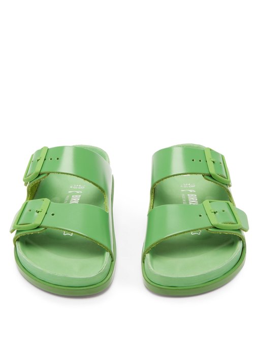 green birkenstock sandals