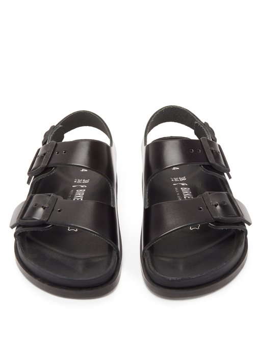 birkenstock milano black leather sandals