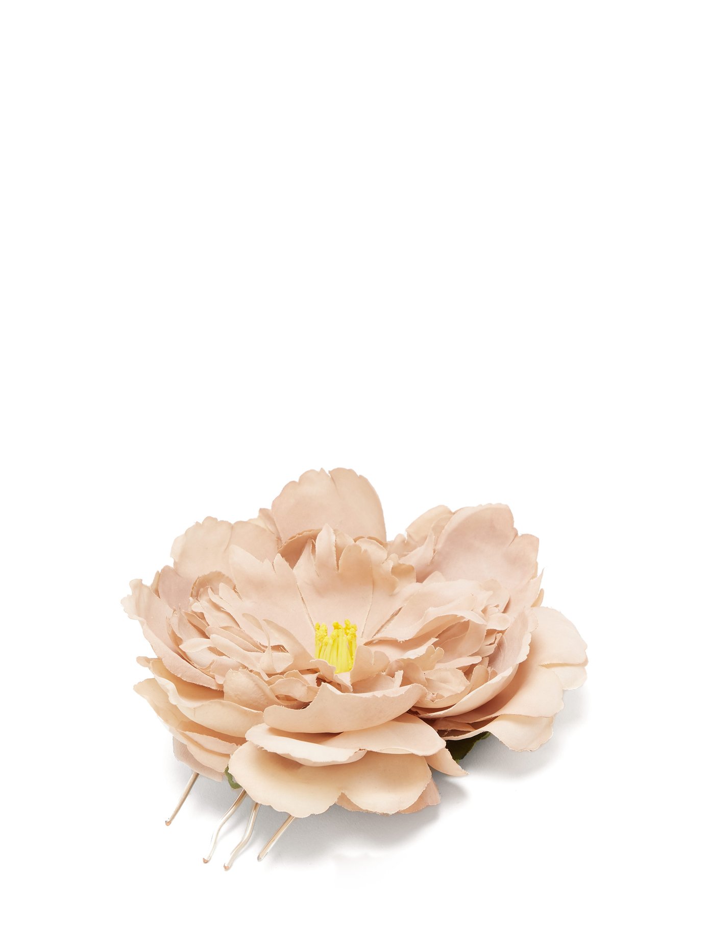 beige flower hair clip