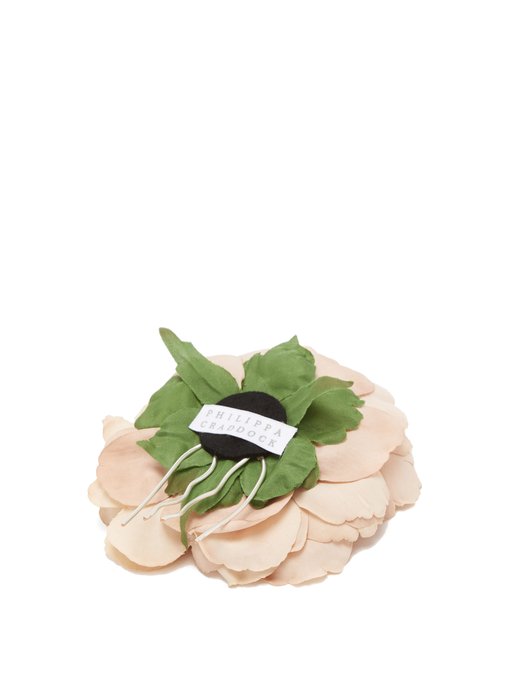 beige flower hair clip