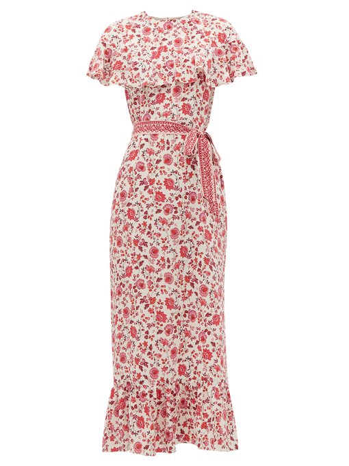 Peony Teaberry Sailee floral-print silk dress | Beulah | MATCHESFASHION US