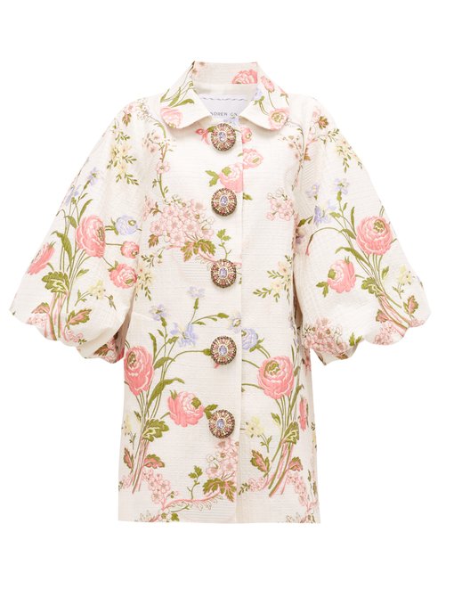 Bubble-sleeve floral-jacquard opera coat | Andrew Gn | MATCHESFASHION UK