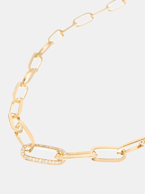 Diamond & 18kt gold cable-chain necklace | Lizzie Mandler ...