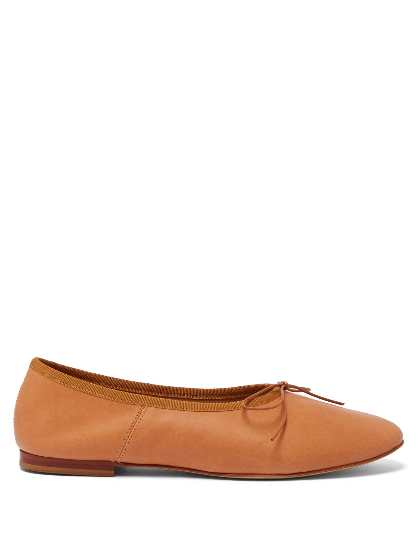 tan leather ballet shoes