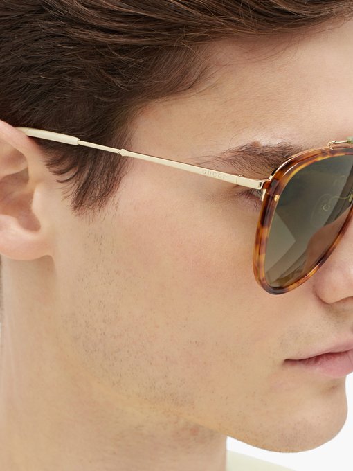 aviator acetate and metal sunglasses