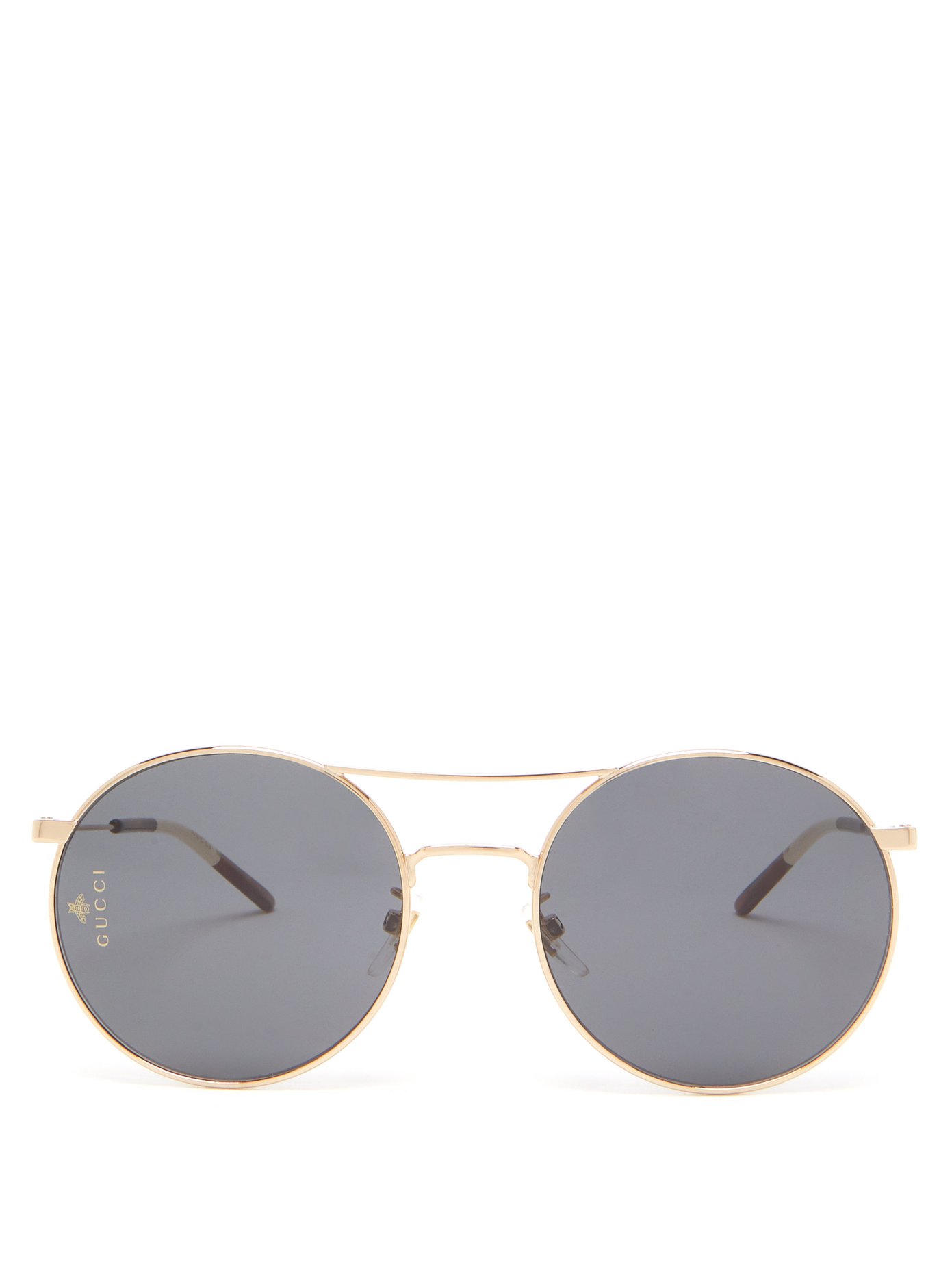 gucci round metal sunglasses