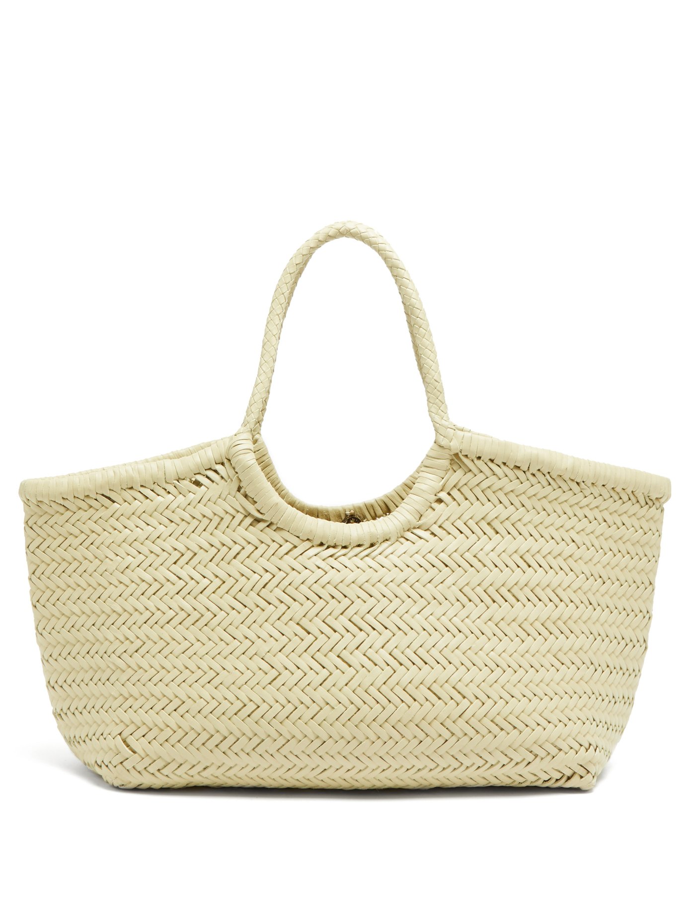 woven leather basket bag