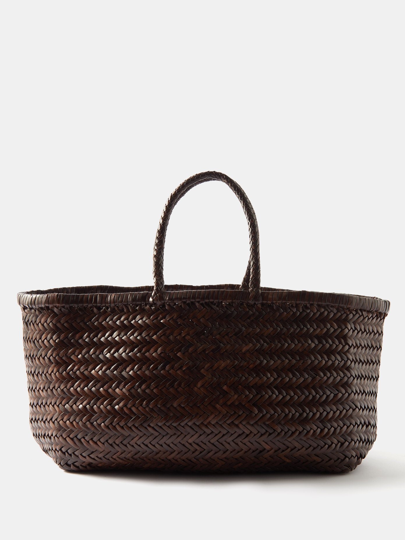 드래곤 디퓨전 바스켓백 Dragon Diffusion Brown Triple Jump large woven-leather basket bag